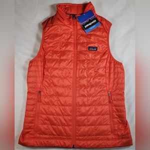 Patagonia Nano Puffer Vest Womens Medium Sleeveless Jacket Coral Alpine Climbing